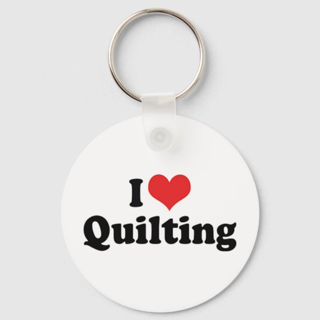 Chaveiro Eu Amo Coração de Quilting - Costura Quilter (Frente)
