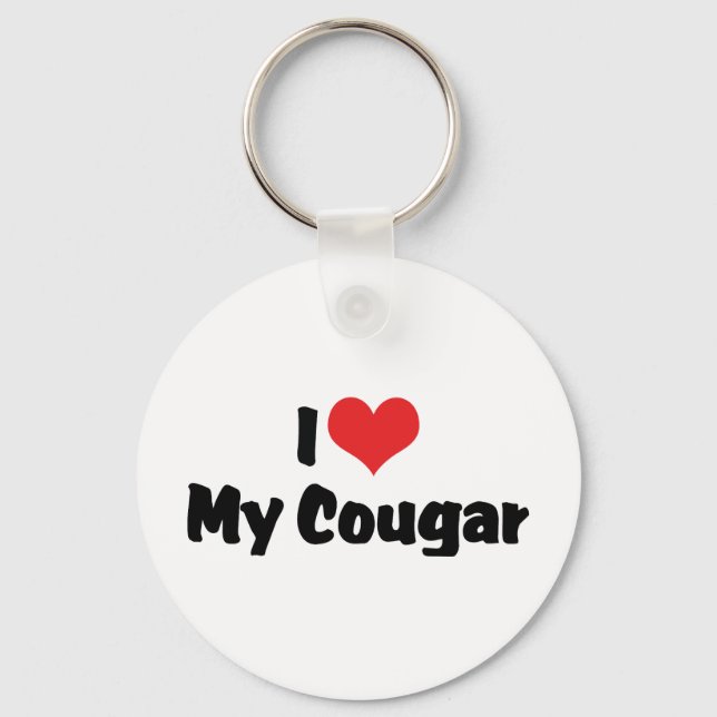 Chaveiro Eu Amo Coração Meu Cougar (Frente)