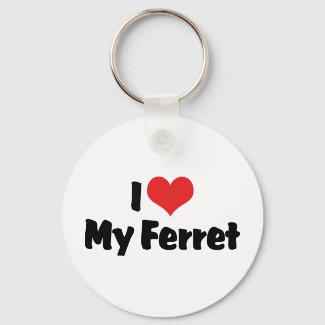 Chaveiro Eu Amo Coração Meu Furão (Frente)