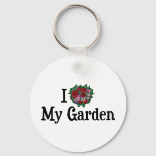 Chaveiro Eu Amo Coração Meu Jardim - Jardim de Flores e Leg