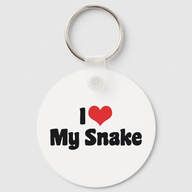 Chaveiro Eu Amo Coração Minha Cobra - Amante de Cobras (Frente)