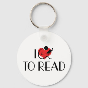 Chaveiro Eu Amo Coração Para Ler - Amante de Livros