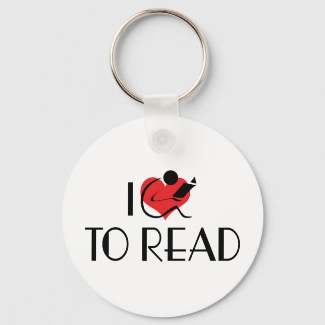 Chaveiro Eu Amo Coração Para Ler - Amante de Livros (Frente)