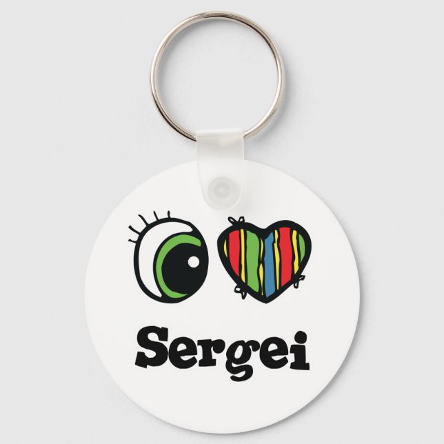 Chaveiro Eu Amo (Coração) Sergei (Frente)