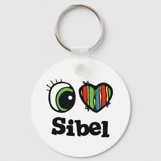 Chaveiro Eu Amo (Coração) Sibel (Frente)