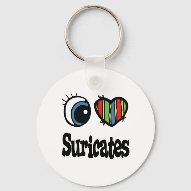 Chaveiro Eu Amo (Coração) Suricatos (Frente)