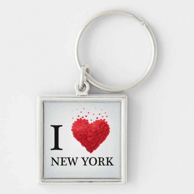Chaveiro Eu amo corações de New York (Frente)