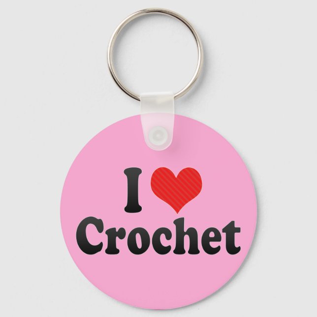 Chaveiro Eu Amo Crochet (Frente)