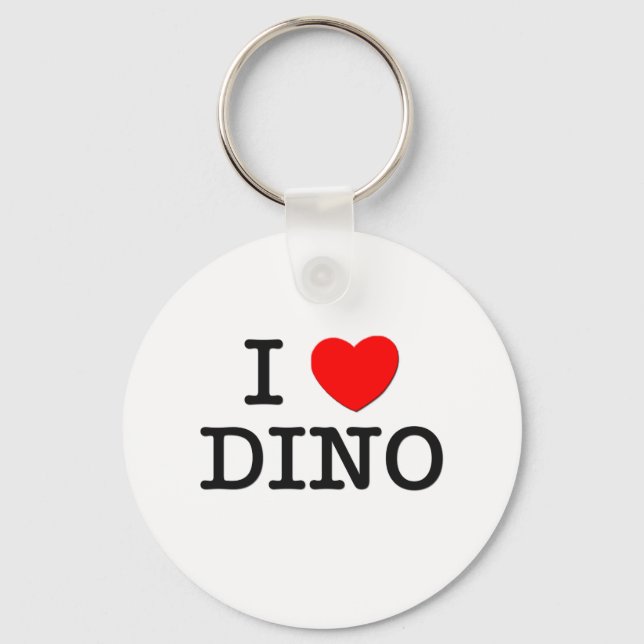 Chaveiro Eu Amo Dino (Frente)