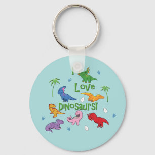 Chaveiro Eu amo dinossauros! (Bonito)