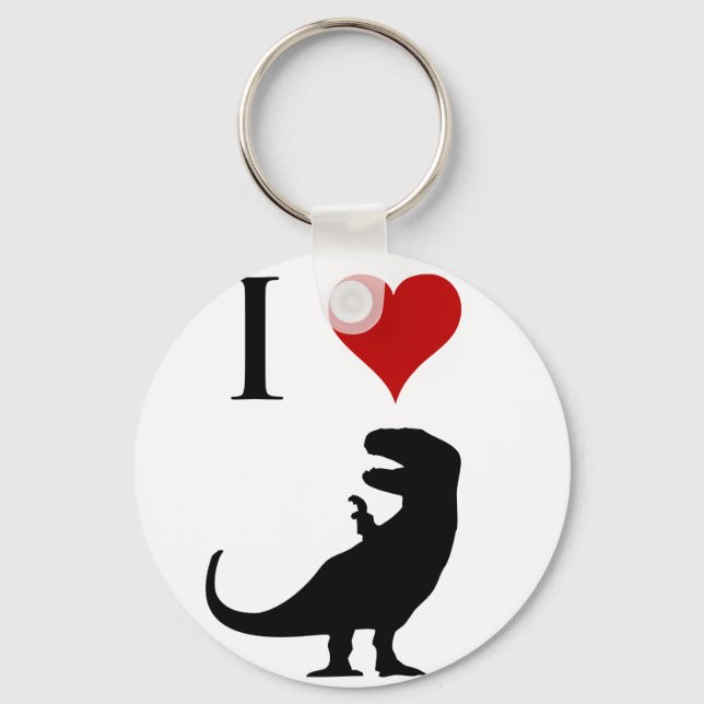 Chaveiro Eu Amo Dinossauros - T-Rex (Frente)