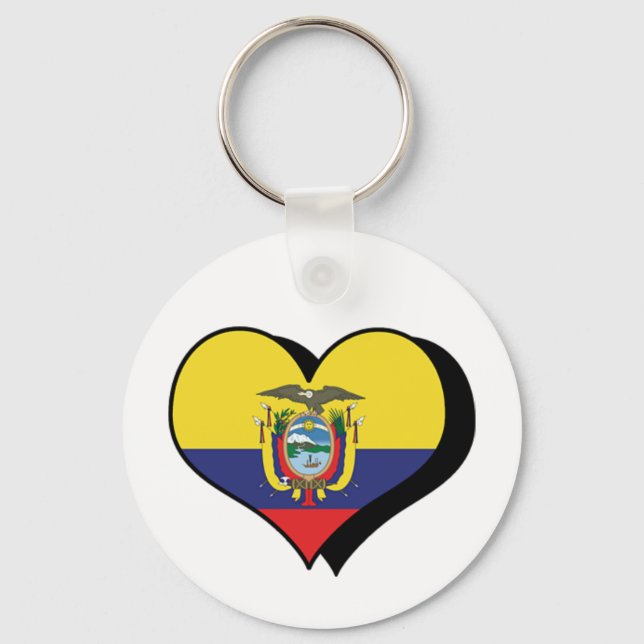 Chaveiro Eu Amo Equador Pingente de Chaves (Frente)
