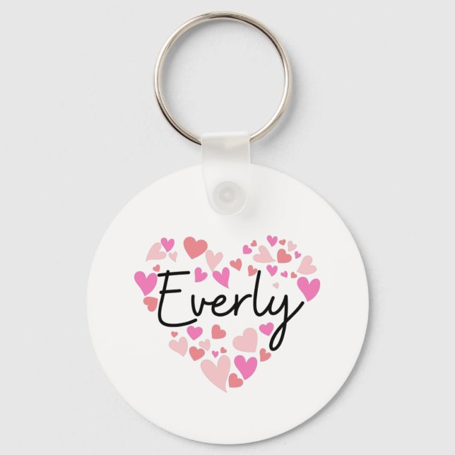 Chaveiro Eu amo Everly. (Frente)
