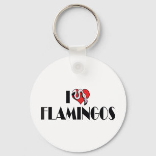 Chaveiro Eu Amo Flamingos de Coração - Amantes de Flamingos