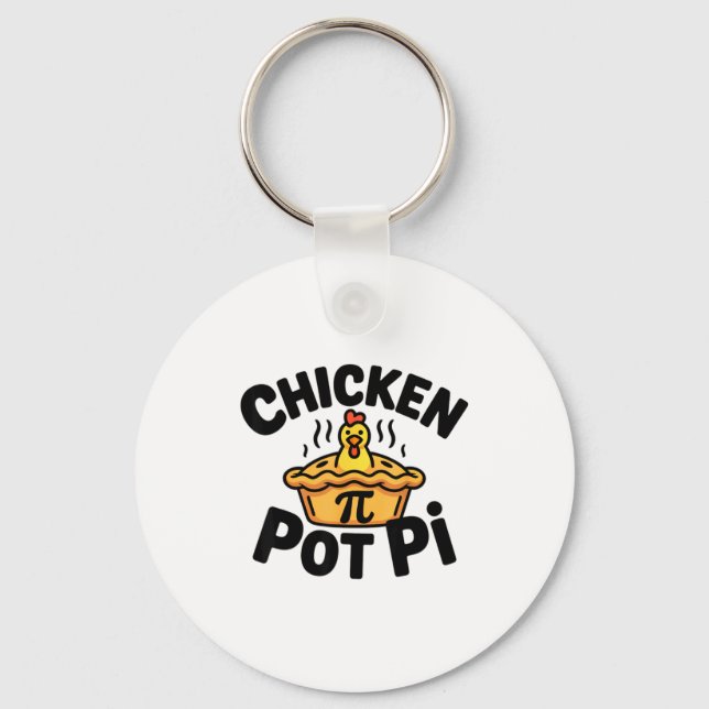 Chaveiro Eu Amo Frango Pot Pi Matemática Piada Comida  (Frente)