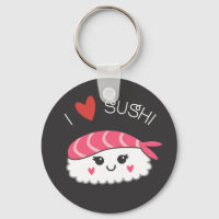 Eu amo frutos do mar japoneses sushi