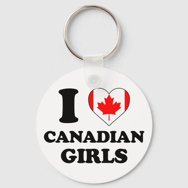 Chaveiro Eu amo garotas canadenses (Frente)