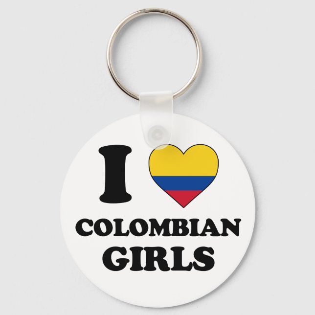 Chaveiro Eu amo garotas colombianas (Frente)