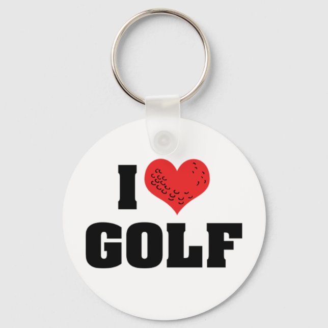 Chaveiro Eu Amo Golfe Pingente de Chaves (Frente)