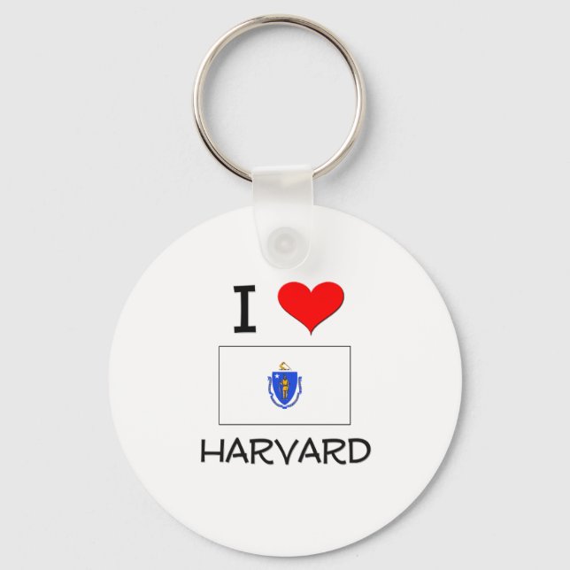 Chaveiro Eu Amo Harvard Massachusetts (Frente)