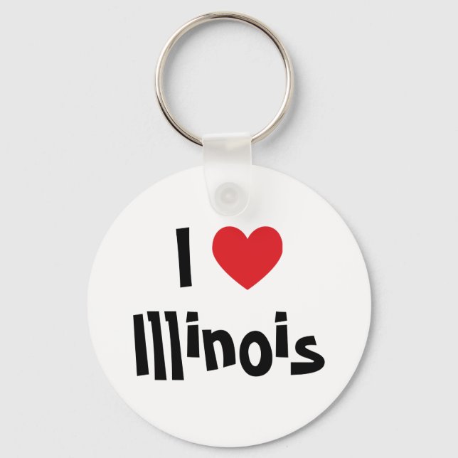 Chaveiro Eu Amo Illinois (Frente)