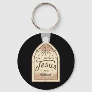 Chaveiro Eu Amo Jesus E Billiard Sobre Piscina Cristã