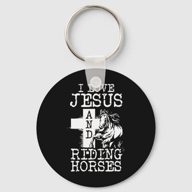 Chaveiro Eu Amo Jesus E Cavalos Cavalos Cavalos Cavalos Cav (Frente)