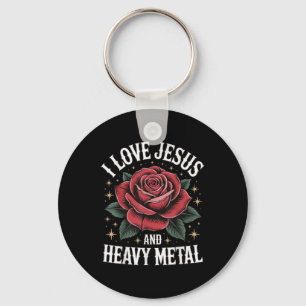 Chaveiro Eu Amo Jesus E Heavy Metal