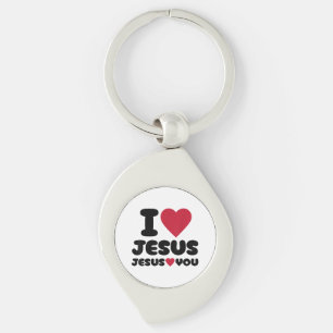 Chaveiro Eu amo Jesus e Jesus te ama cristão