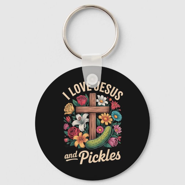 Chaveiro Eu Amo Jesus E Picles  (Frente)