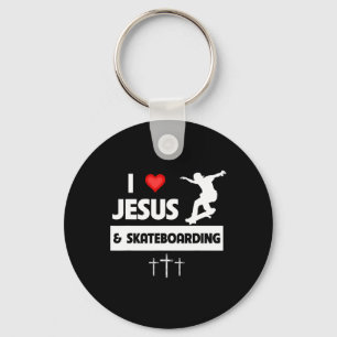Chaveiro Eu Amo Jesus E Skate Skateboarder Truques