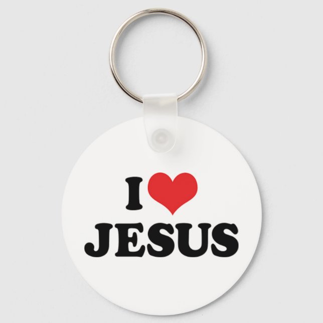 Chaveiro Eu Amo Jesus Pingente de Chave (Frente)