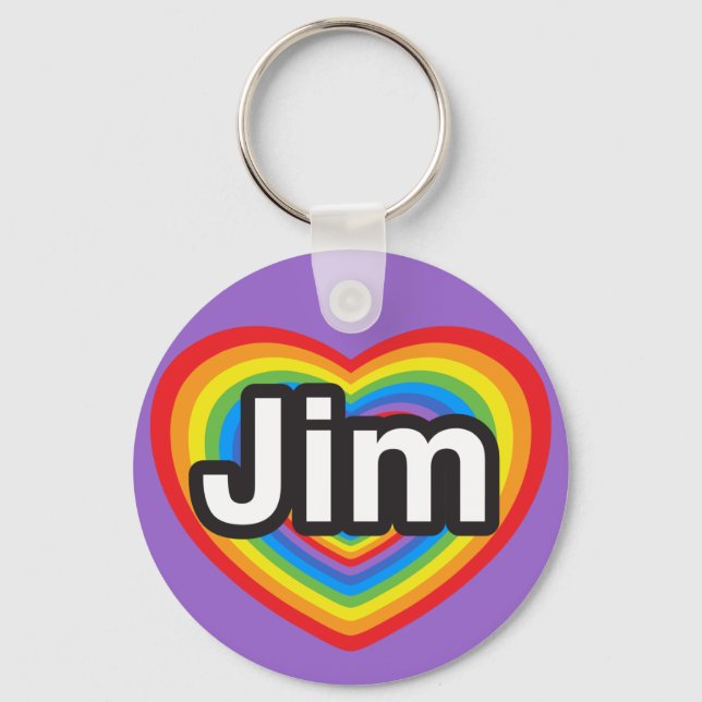Chaveiro Eu amo Jim. Eu te amo, Jim. Coração (Frente)