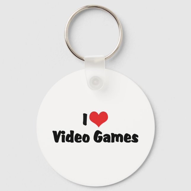 Chaveiro Eu Amo Jogos de Vídeo com Coração - Amante de Vide (Frente)