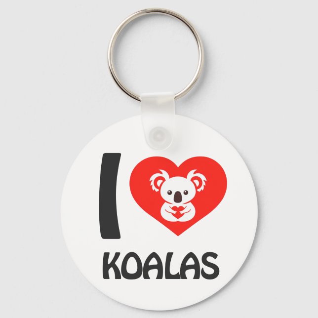 Chaveiro Eu amo Koalas (Frente)
