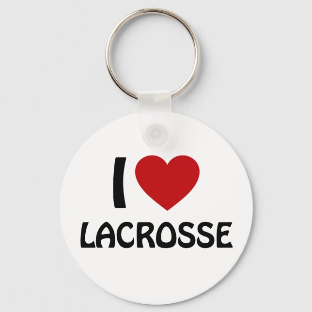 Chaveiro Eu amo Lacrosse (Frente)
