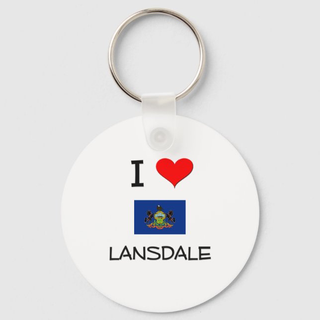 Chaveiro Eu Amo Lansdale Pensilvânia (Frente)