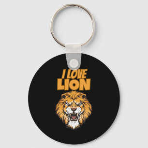 Chaveiro Eu Amo Leão – Design para Amantes de Animais para