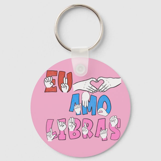 Chaveiro Eu amo Libras (Frente)