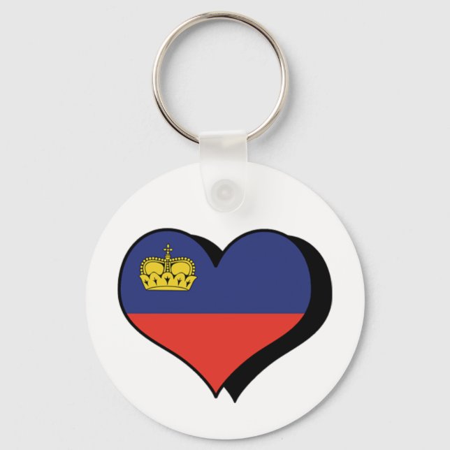 Chaveiro Eu Amo Liechtenstein Pingente de Chaves (Frente)