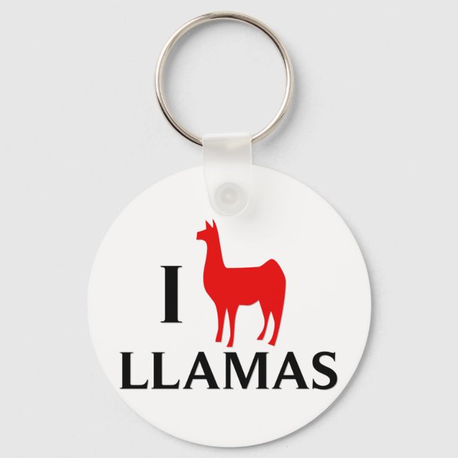 Chaveiro Eu Amo Llamas (Frente)