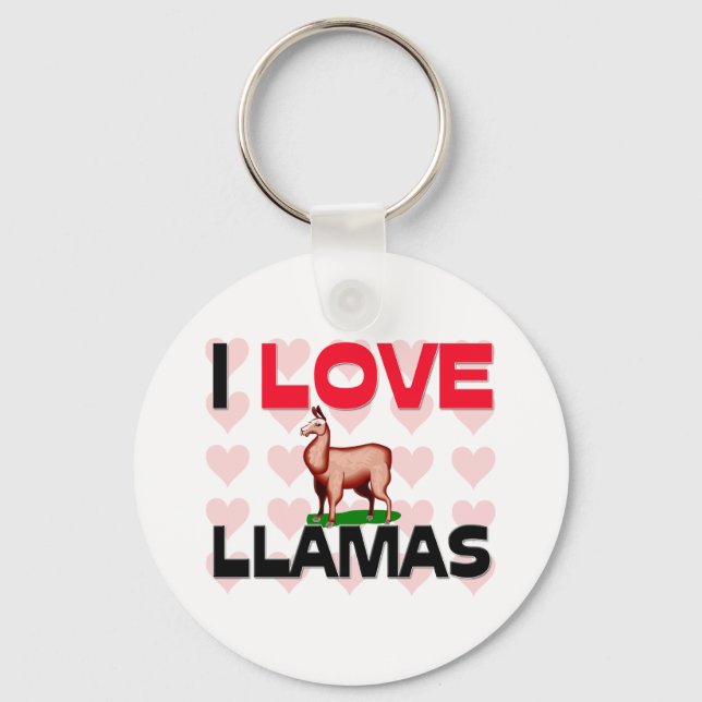 Chaveiro Eu Amo Llamas (Frente)