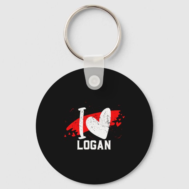 Chaveiro Eu Amo Logan Eu Adoro Logan (Frente)
