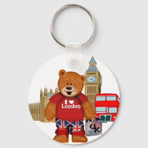 Chaveiro Eu amo Londres - urso de ursinho