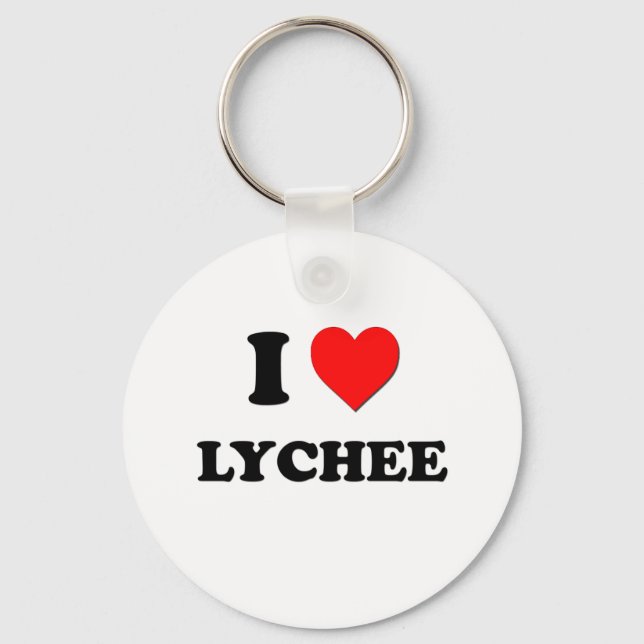 Chaveiro Eu Amo Lychee ( Comida ) (Frente)