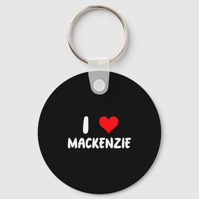 Chaveiro Eu Amo Mackenzie - Coração - Nome  (Frente)