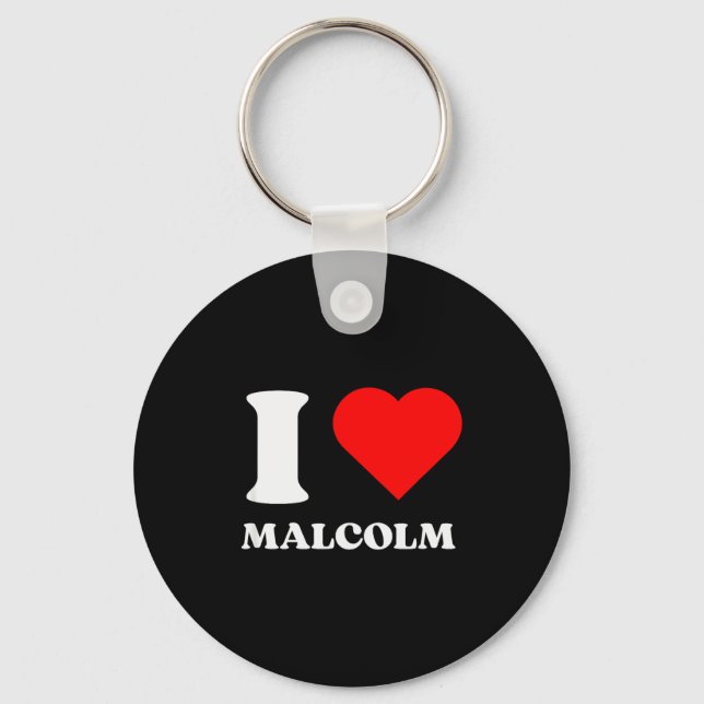 Chaveiro Eu Amo Malcolm Eu Adoro Malcolm Nome Y2k Dia dos N (Frente)