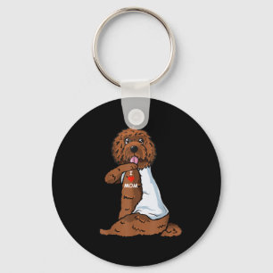 Chaveiro Eu Amo Mamãe Tattoo Labradoodle Mãe Cachorro Sobre