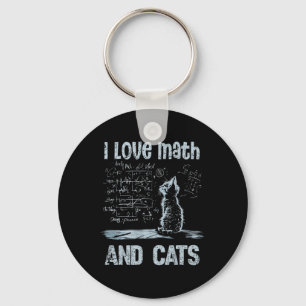 Chaveiro Eu Amo Matemática E Gatos Gato Engraçado Amante Ci