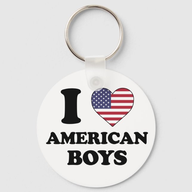 Chaveiro Eu amo meninos americanos (Frente)